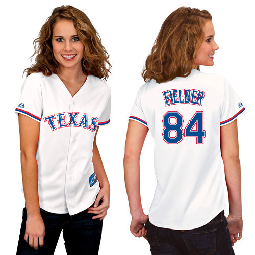 Prince Fielder #84 mlb Jersey-Texas Rangers Women's Authentic Home White Cool Base Baseball Jersey